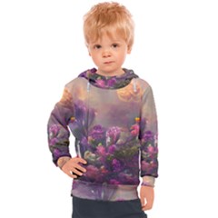 Floral Blossoms  Kids  Hooded Pullover by Internationalstore