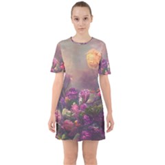 Floral Blossoms  Sixties Short Sleeve Mini Dress by Internationalstore