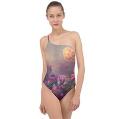 Floral Blossoms  Classic One Shoulder Swimsuit by Internationalstore