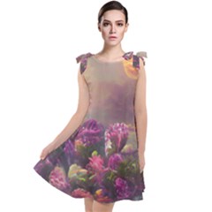 Floral Blossoms  Tie Up Tunic Dress by Internationalstore