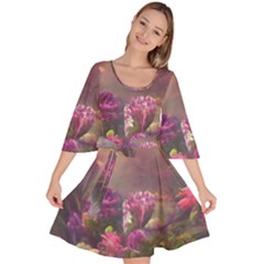 Floral Blossoms  Velour Kimono Dress by Internationalstore