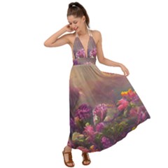 Floral Blossoms  Backless Maxi Beach Dress by Internationalstore