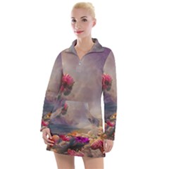 Floral Blossoms  Women s Long Sleeve Casual Dress by Internationalstore