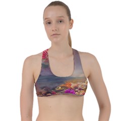 Floral Blossoms  Criss Cross Racerback Sports Bra by Internationalstore