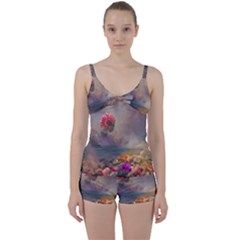 Floral Blossoms  Tie Front Two Piece Tankini by Internationalstore