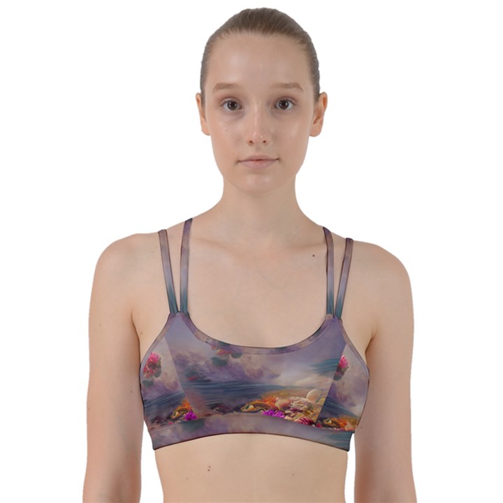 Floral Blossoms  Line Them Up Sports Bra