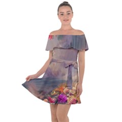 Floral Blossoms  Off Shoulder Velour Dress by Internationalstore