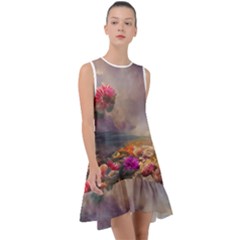 Floral Blossoms  Frill Swing Dress by Internationalstore