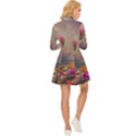 Floral Blossoms  Long Sleeve Velour Longline Dress View4