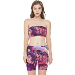 Fantasy  Stretch Shorts And Tube Top Set by Internationalstore