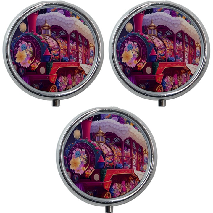 Fantasy  Mini Round Pill Box (Pack of 3)