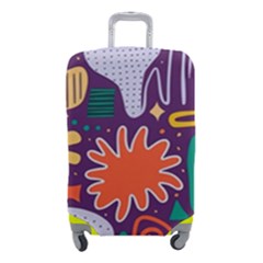 Colorful Shapes On A Purple Background Luggage Cover (small) by LalyLauraFLM