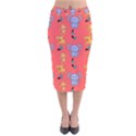 Elephant Monkey Dog Cartoon Velvet Midi Pencil Skirt View1