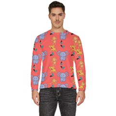 Elephant Monkey Dog Cartoon Men s Fleece Sweatshirt by Pakjumat