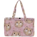 Cat Pattern Pink Cartoon Canvas Work Bag View2