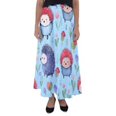 Hedgehogs Animal Flared Maxi Skirt by Pakjumat