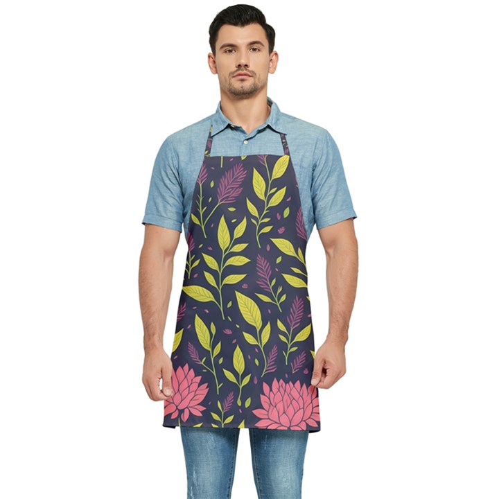 Flower Pattern Design Kitchen Apron