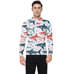 Fish Shark Animal Pattern Men s Long Sleeve Rash Guard by Pakjumat