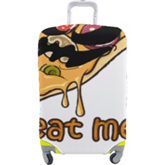 Eat Me T- Shirtscary Pizza Slice Sceaming Eat Me T- Shirt Luggage Cover (large) by ZUXUMI