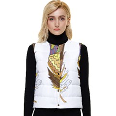 Feathers Design T- Shirtfeathers T- Shirt Women s Button Up Puffer Vest by ZUXUMI