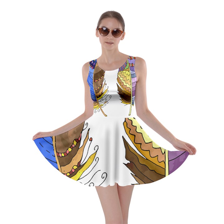 Feathers Design T- Shirtfeathers T- Shirt Skater Dress