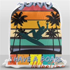 Bright Surfing Design Board Meeting T- Shirt Board Meeting Surfing Bright T Shirt Design T- Shirt Drawstring Bag (large) by JamesGoode