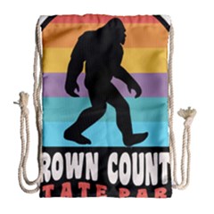 Brown County T- Shirt Brown County State Park Camping Bigfoot Nashville Indiana T- Shirt Drawstring Bag (large) by JamesGoode