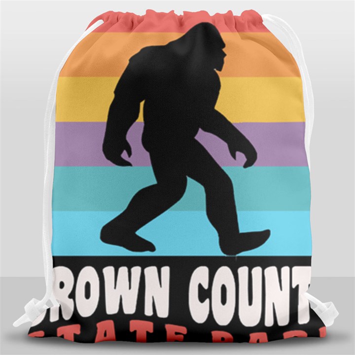 Brown County T- Shirt Brown County State Park Camping Bigfoot Nashville Indiana T- Shirt Drawstring Bag (Large)