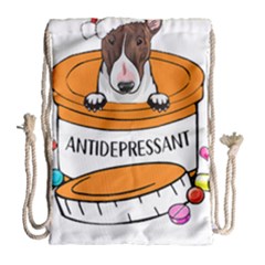 Bull Terrier T- Shirt Cute Bull Terrier Dog T- Shirt Drawstring Bag (large) by JamesGoode