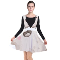 Ghost T- Shirt Watercolor Cute Ghost T- Shirt Plunge Pinafore Dress by ZUXUMI