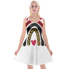 Glitter T- Shirt Glitter Rainbow Hearts T- Shirt Reversible Velvet Sleeveless Dress by ZUXUMI