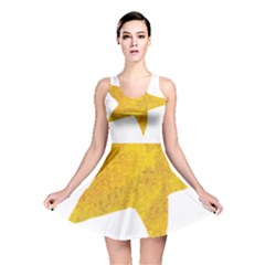 Gold Star T- Shirt Watercolor Gold Star T- Shirt Reversible Skater Dress by ZUXUMI