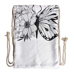 Butterfly T- Shirt Floral Butterfly T- Shirt Drawstring Bag (large) by JamesGoode