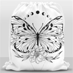 Butterfly T- Shirt Moon Butterfly T- Shirt Drawstring Bag (large) by JamesGoode