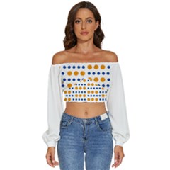 Abstract Dots Pattern T- Shirt Abstract Dots Pattern T- Shirt Long Sleeve Crinkled Weave Crop Top by EnriqueJohnson