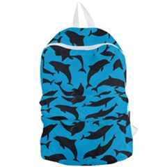 Dolphin Silhouette Pattern Foldable Lightweight Backpack by Pakjumat