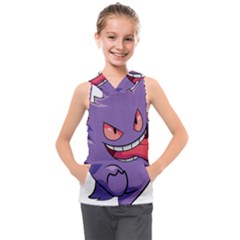 Purple Funny Monster Kids  Sleeveless Hoodie by Sarkoni