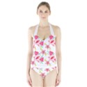 Batik T- Shirt Batik Flower Pattern 7 Halter Swimsuit View1