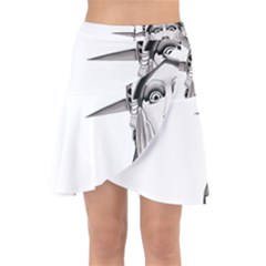 Funny Statue Of Liberty Parody Wrap Front Skirt by Sarkoni