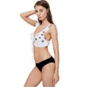 Dog Paw Print T- Shirt Paw Pattern 6 Low Cut Ruffle Edge Bikini Top View2