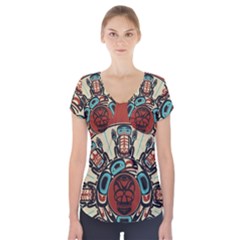 Skull Grateful Dead Phone Gratefuldead Short Sleeve Front Detail Top by Sarkoni