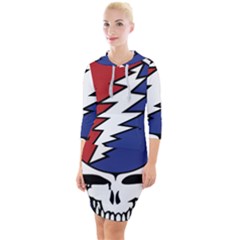 Grateful Dead Quarter Sleeve Hood Bodycon Dress by Sarkoni