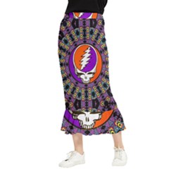 Gratefuldead Grateful Dead Pattern Maxi Fishtail Chiffon Skirt by Sarkoni