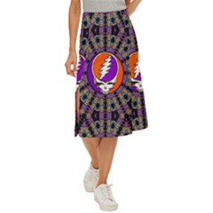 Gratefuldead Grateful Dead Pattern Midi Panel Skirt by Sarkoni