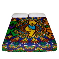 Grateful Dead Pattern Fitted Sheet (queen Size) by Sarkoni