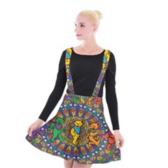 Grateful Dead Pattern Suspender Skater Skirt by Sarkoni