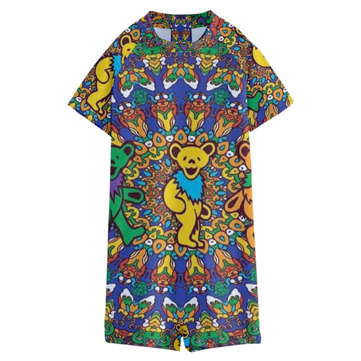 Grateful Dead Pattern Kids  Boyleg Half Suit Swimwear