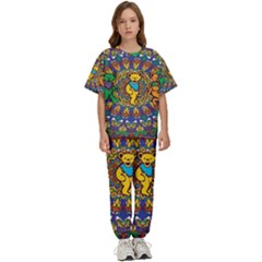 Grateful Dead Pattern Kids  T-shirt And Pants Sports Set by Sarkoni