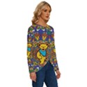 Grateful Dead Pattern Long Sleeve Crew Neck Pullover Top View3