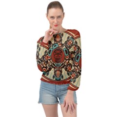 Grateful-dead-pacific-northwest-cover Banded Bottom Chiffon Top by Sarkoni